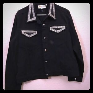 black denim glitter jacket